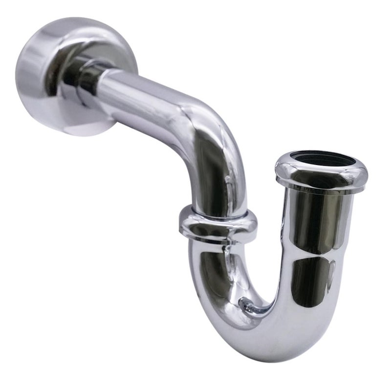 Westbrass وستبراس D400-1-26 1-1/2" OD 17 قياس P-Trap مع حافة صندوق عالية، كروم مصقول - Image 1